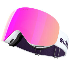 Includes Two Lenses Black w/ Silver Lens Summit Velocity Frameless Ski Goggles 
