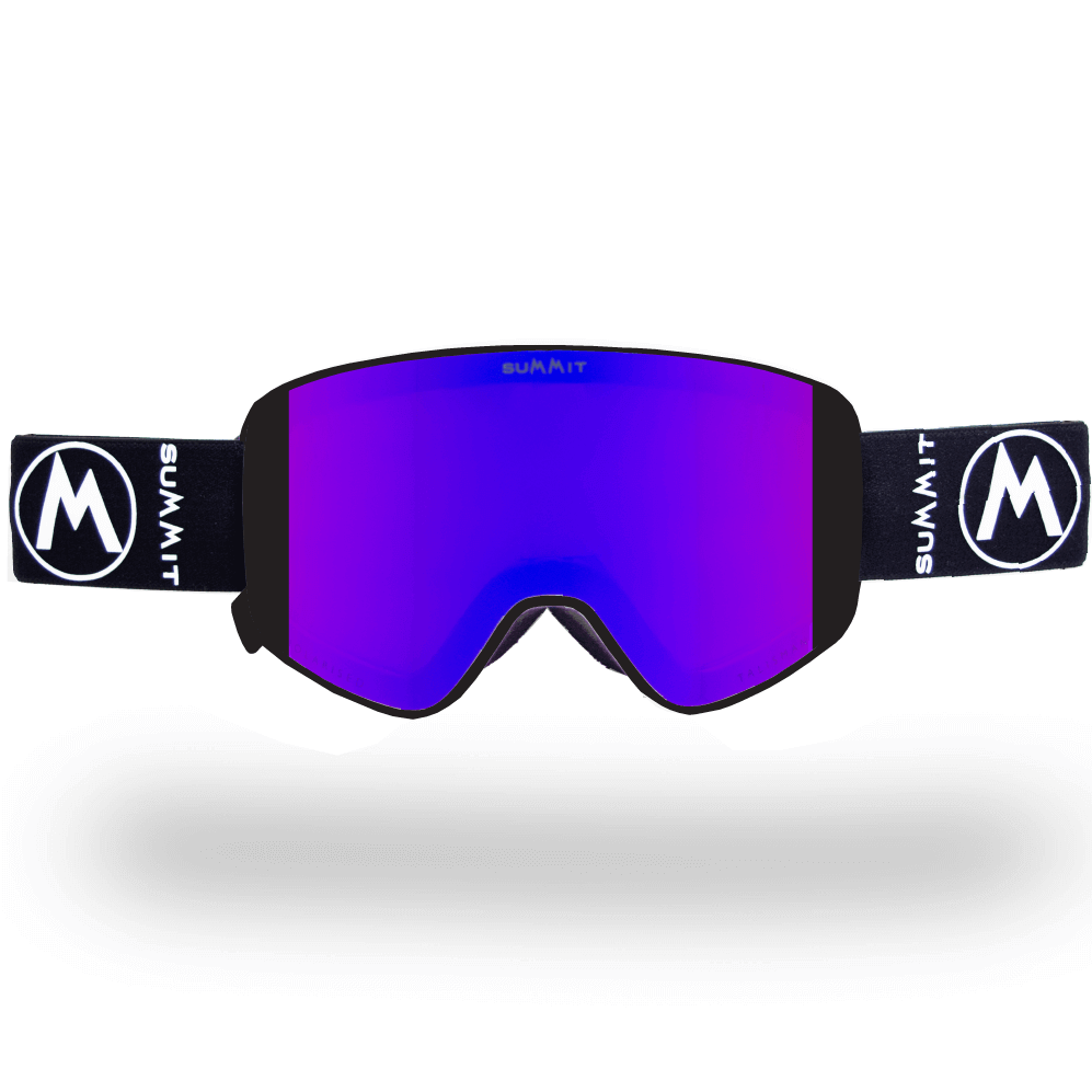Summit Talisman Ski Goggles (Black with Polarised Purple Lens)(Front)